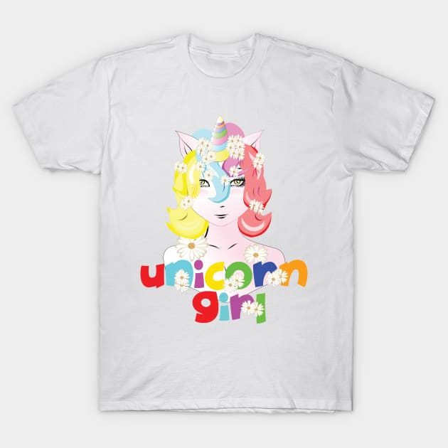 unicorn girl 1 T-Shirt by medo art 1